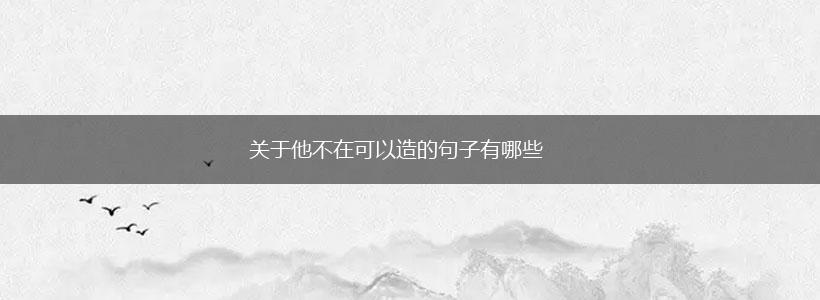 关于他不在可以造的句子有哪些,第1张 关于他不在可以造的句子有哪些,第1张