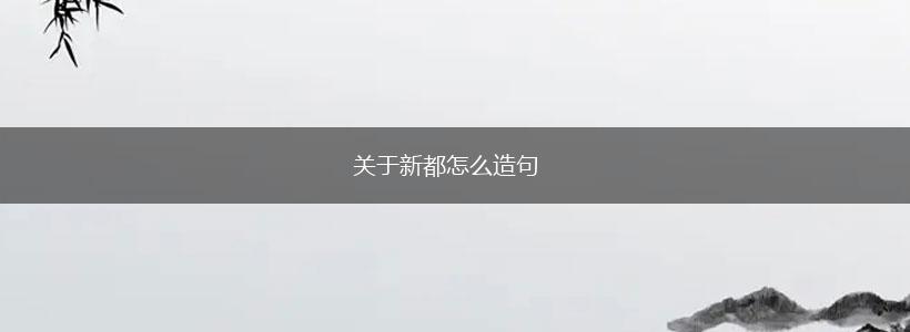 关于新都怎么造句,第1张 关于新都怎么造句,第1张