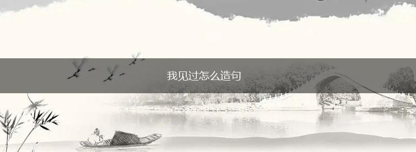 我见过怎么造句,第1张