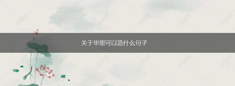关于华里可以造什么句子,第1张 关于华里可以造什么句子,第1张