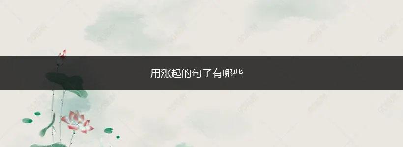 用涨起的句子有哪些,第1张
