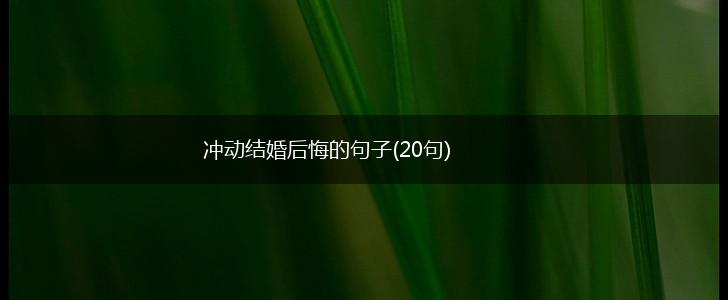 冲动结婚后悔的句子(20句),第1张