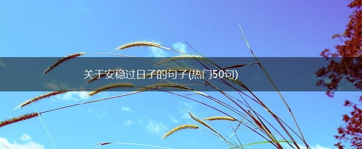 关于安稳过日子的句子(热门50句),第1张