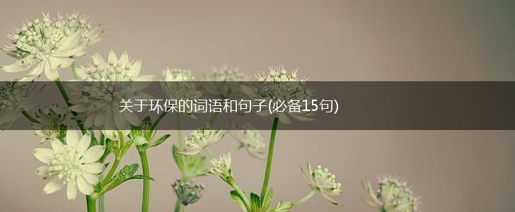 关于环保的词语和句子(必备15句),第1张