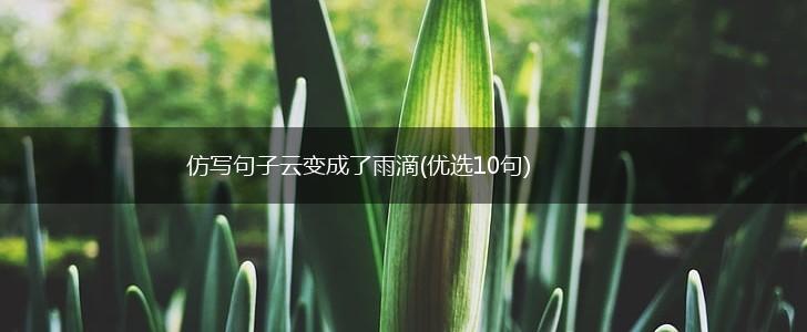 仿写句子云变成了雨滴(优选10句),第1张