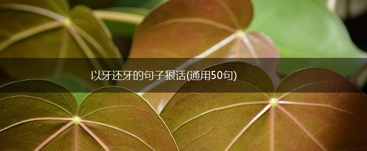 以牙还牙的句子狠话(通用50句),第1张