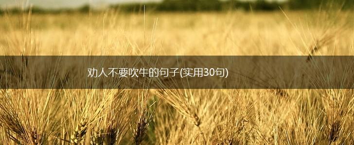 劝人不要吹牛的句子(实用30句),第1张
