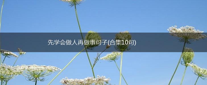 先学会做人再做事句子(合集10句),第1张