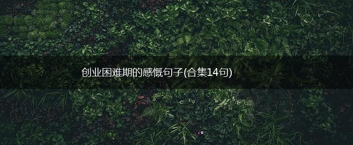 创业困难期的感慨句子(合集14句),第1张