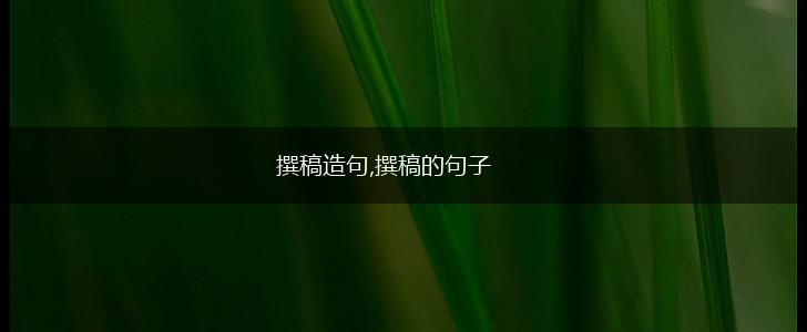 撰稿造句,撰稿的句子,第1张