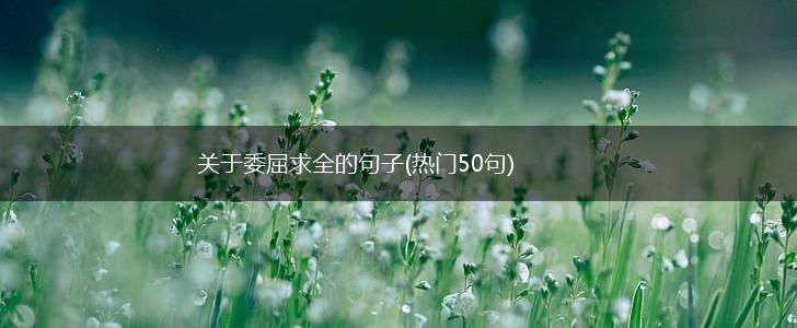 关于委屈求全的句子(热门50句),第1张