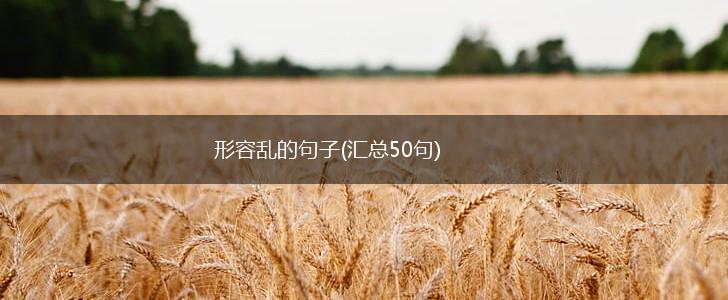 形容乱的句子(汇总50句),第1张