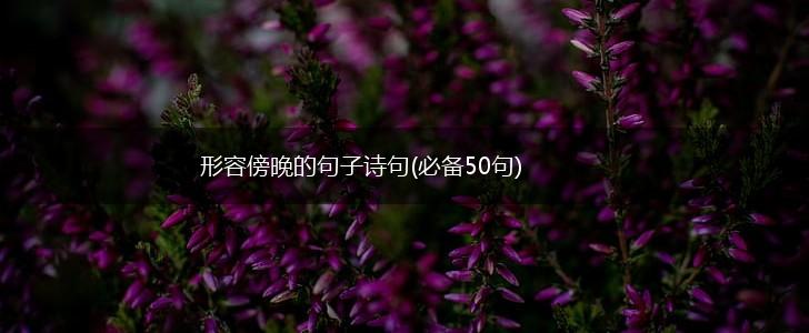 形容傍晚的句子诗句(必备50句),第1张