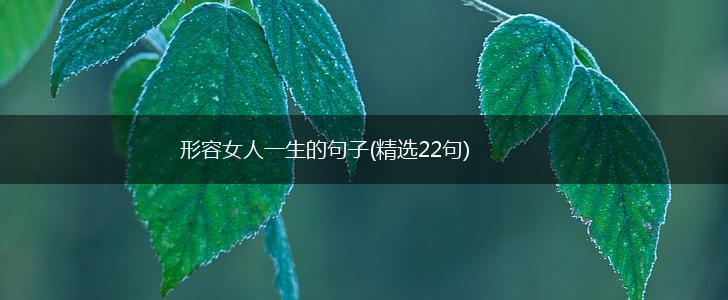 形容女人一生的句子(精选22句),第1张