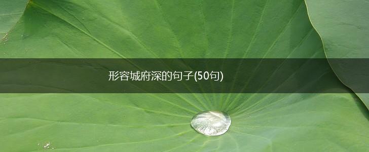 形容城府深的句子(50句),第1张