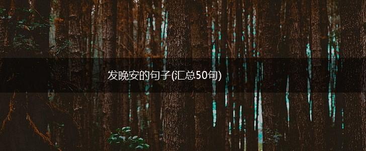 发晚安的句子(汇总50句),第1张
