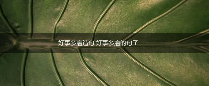 好事多磨造句 好事多磨的句子,第1张