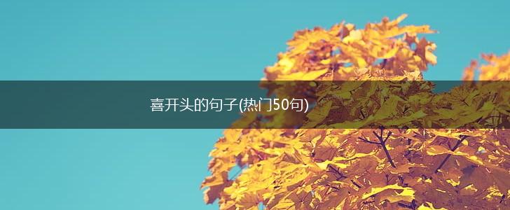 喜开头的句子(热门50句),第1张