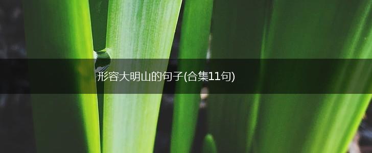 形容大明山的句子(合集11句),第1张