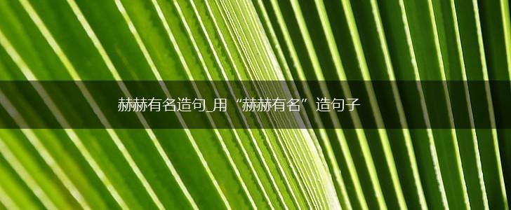 赫赫有名造句_用“赫赫有名”造句子,第1张