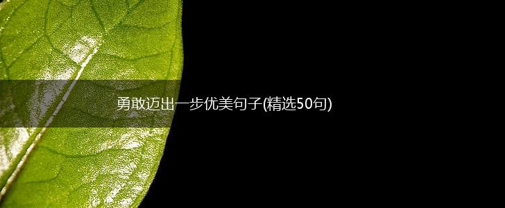 勇敢迈出一步优美句子(精选50句),第1张