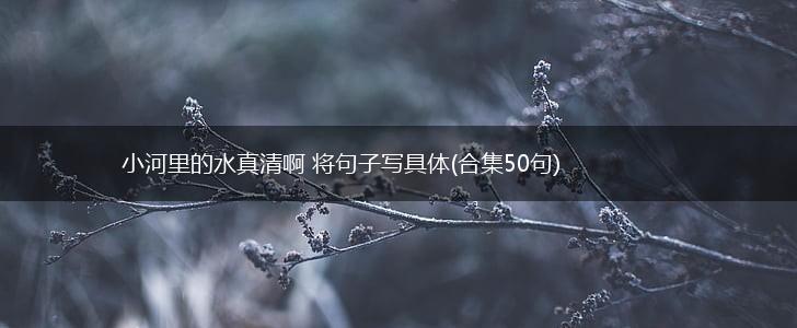 小河里的水真清啊 将句子写具体(合集50句),第1张