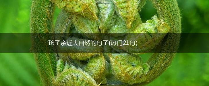 孩子亲近大自然的句子(热门21句),第1张