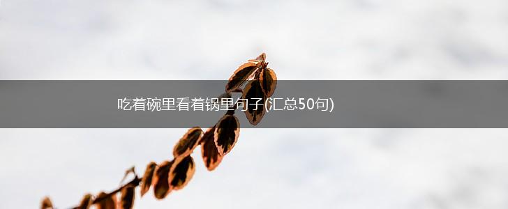 吃着碗里看着锅里句子(汇总50句),第1张