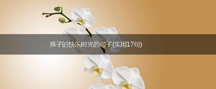 孩子的快乐时光的句子(实用17句),第1张