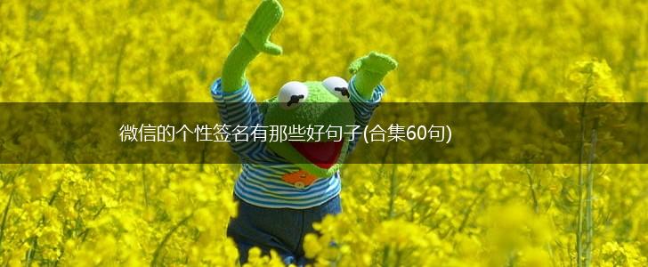 微信的个性签名有那些好句子(合集60句),第1张