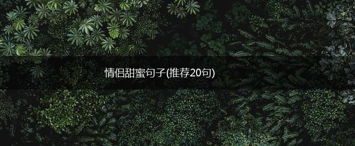 情侣甜蜜句子(推荐20句),第1张