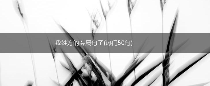 我姓方的专属句子(热门50句),第1张