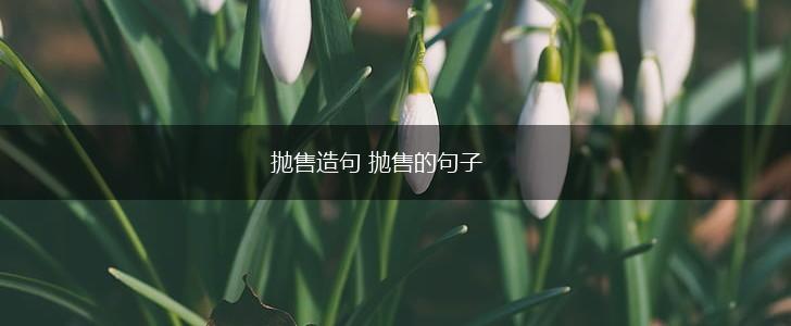 抛售造句 抛售的句子,第1张