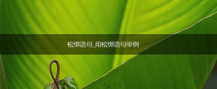 松绑造句_用松绑造句举例,第1张