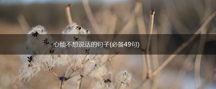 心烦不想说话的句子(必备49句),第1张