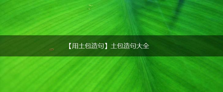 【用土包造句】土包造句大全,第1张