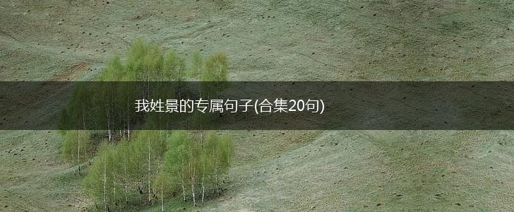 我姓景的专属句子(合集20句),第1张
