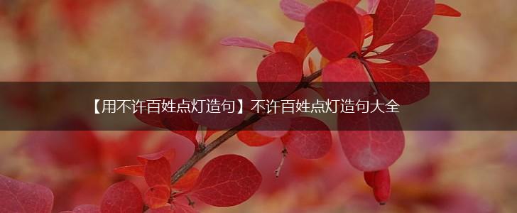 【用不许百姓点灯造句】不许百姓点灯造句大全,第1张