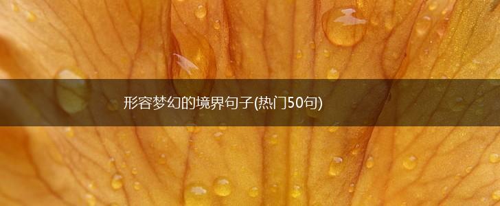 形容梦幻的境界句子(热门50句),第1张