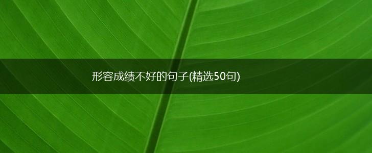 形容成绩不好的句子(精选50句),第1张