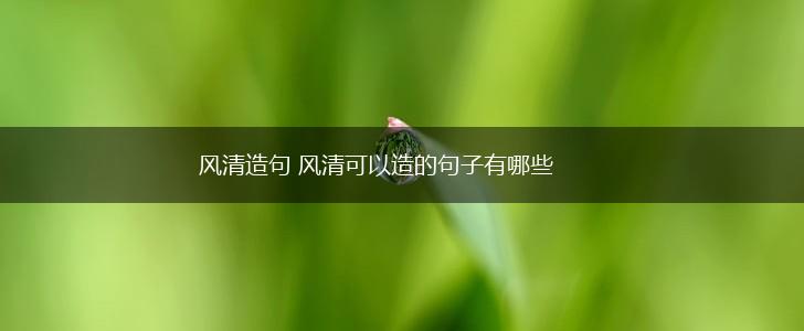 风清造句 风清可以造的句子有哪些,第1张