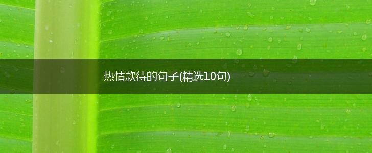 热情款待的句子(精选10句),第1张