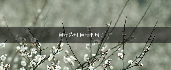 自守造句 自守的句子,第1张