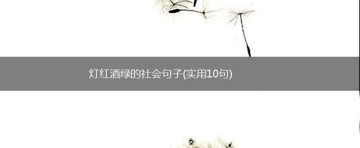 灯红酒绿的社会句子(实用10句),第1张