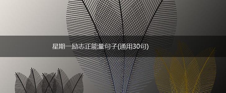 星期一励志正能量句子(通用30句),第1张