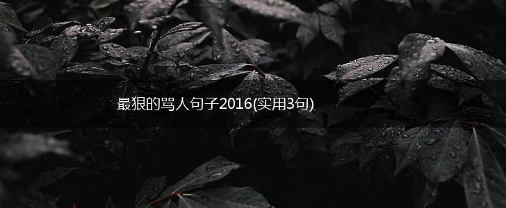 最狠的骂人句子2016(实用3句),第1张