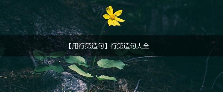 【用行第造句】行第造句大全,第1张