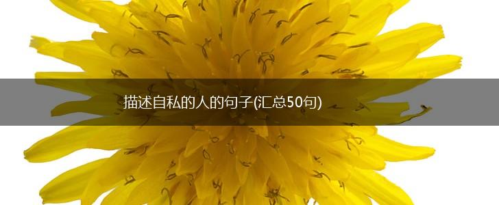描述自私的人的句子(汇总50句),第1张