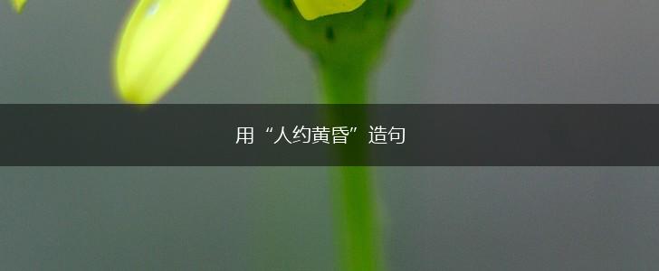 用“人约黄昏”造句,第1张