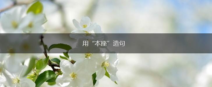 用“本座”造句,第1张